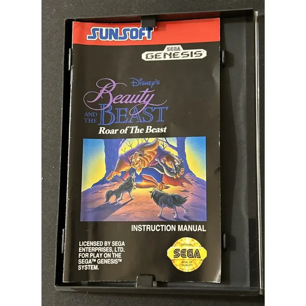 Beauty And The Beast Roar Of The Beast SEGA Genesis 1993 CASE & MANUAL ONLY